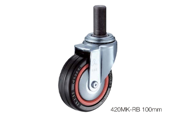 ハンマーキャスター420MK (φ75～125)(差込式・自在・幅広車輪)(三価クロメート)